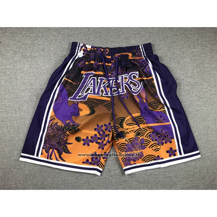 Pantaloncini Los Angeles Lakers Lunar New Year Mitchell & Ness Just Don Giallo